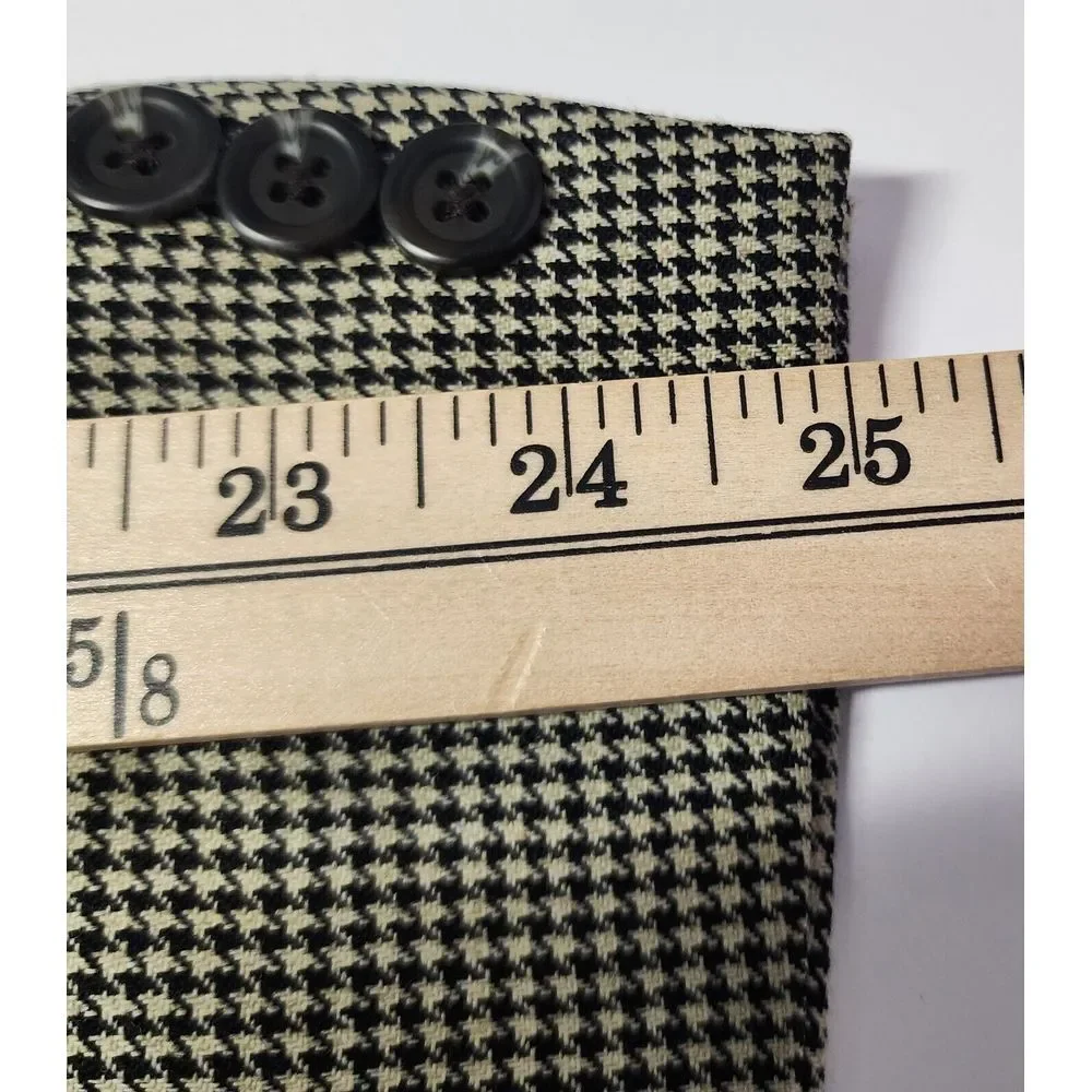 Ralph Ralph Lauren Houndstooth Wool Blazer Sport Coat Mens Sz 43R Tan Beige Work